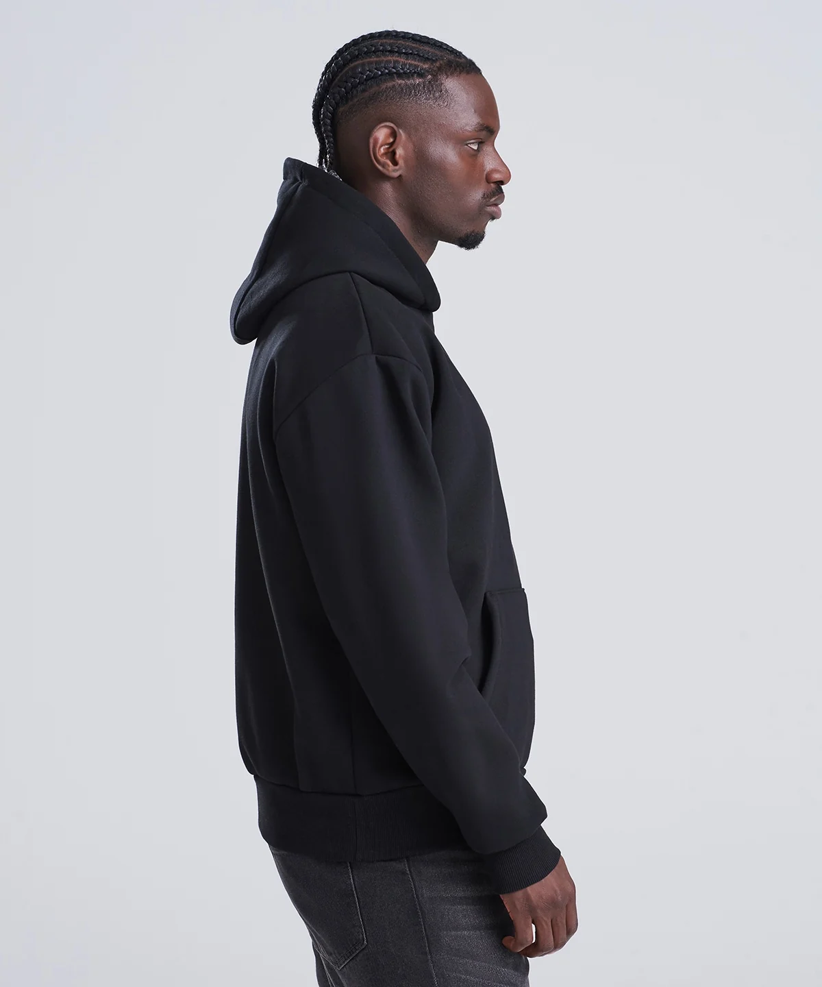 Felpa Signature nera, profilo laterale